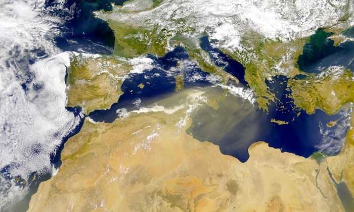 Dust blows across the Mediterranean Goddard Space Flight Center/NASA